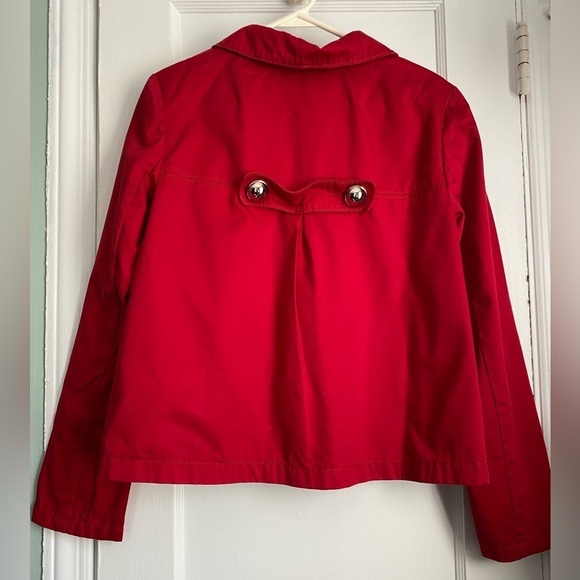 Ann Taylor, Red Cropped Jacket with three Silver Buttons, Size: Medium - Picture 2 of 10